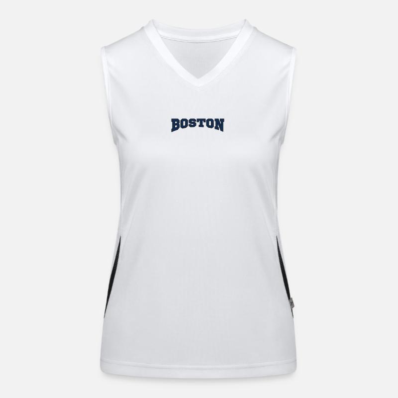 Boston Blockschrift Logo Funktionelles Kontrast-Tank Top für Frauen