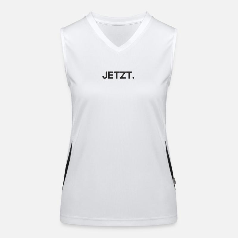 Jetzt – Minimalistisches Textdesign Funktionelles Kontrast-Tank Top für Frauen