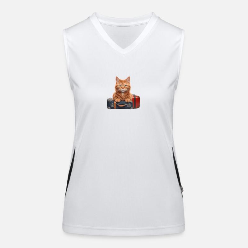 Chat de voyage #2 Débardeur respirant contrasté Femme