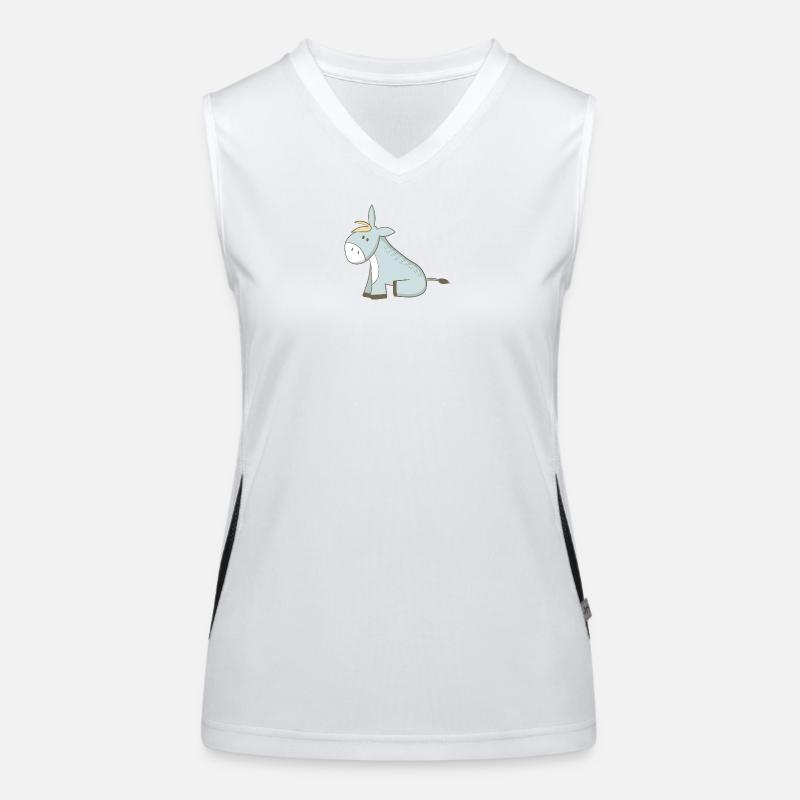 donkey - Women's Functional Contrast Tank Top - white/black