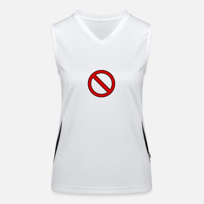 Verboten Schild Geschenk Idee Funktionelles Kontrast-Tank Top für Frauen