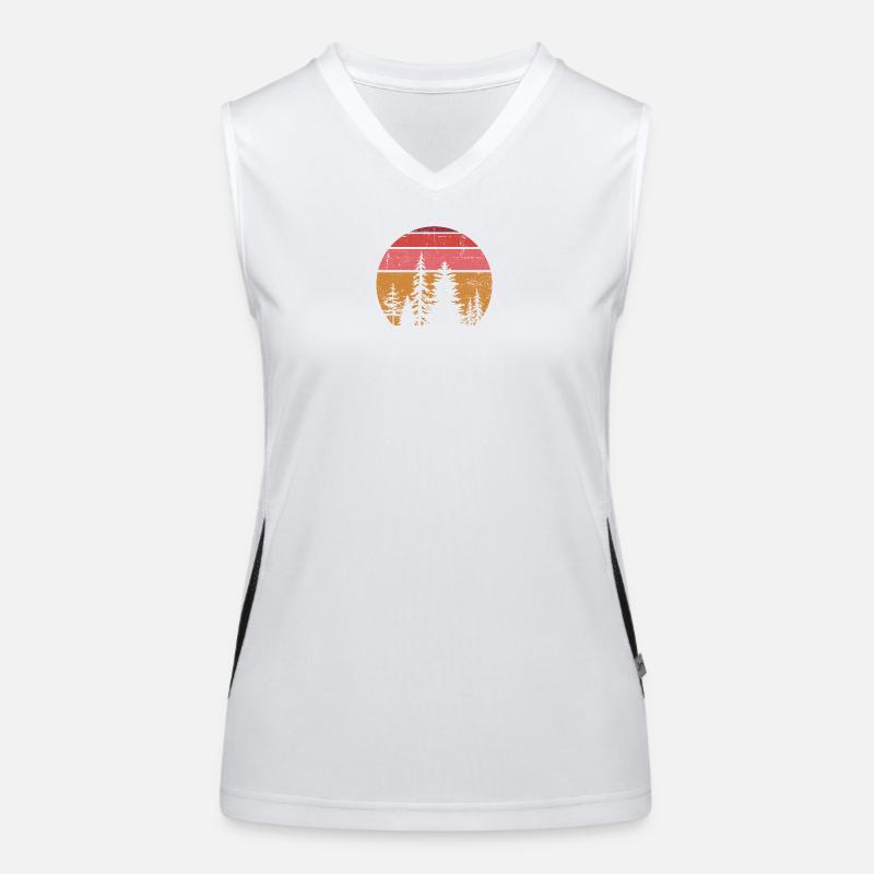 Solar Pine Silhouette Funktionelles Kontrast-Tank Top für Frauen