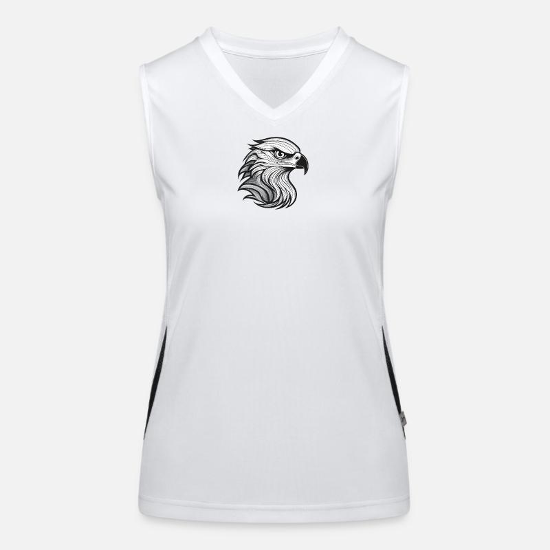 Expressionist eagle head-laying Women's Functional Contrast Tank Top