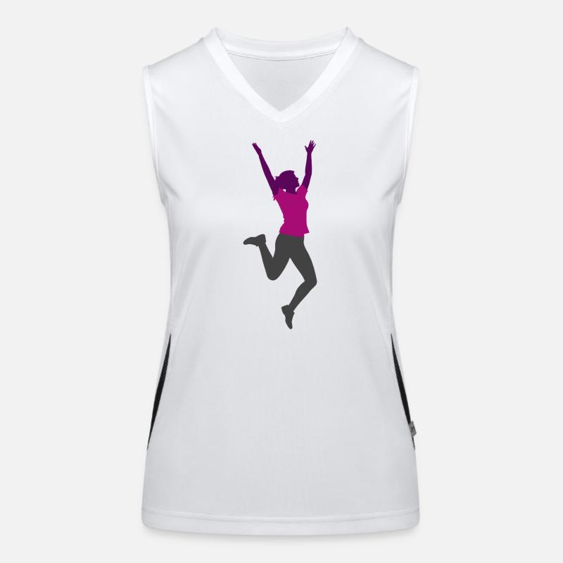 Frau springend Funktionelles Kontrast-Tank Top für Frauen