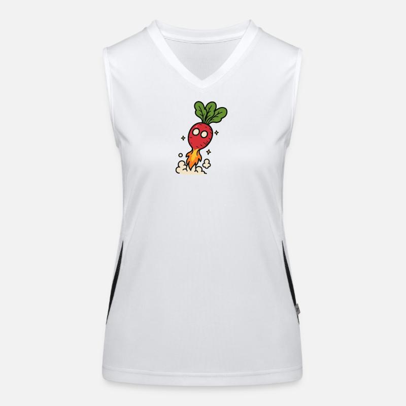 Radieschen-Raketen-Explosion Funktionelles Kontrast-Tank Top für Frauen