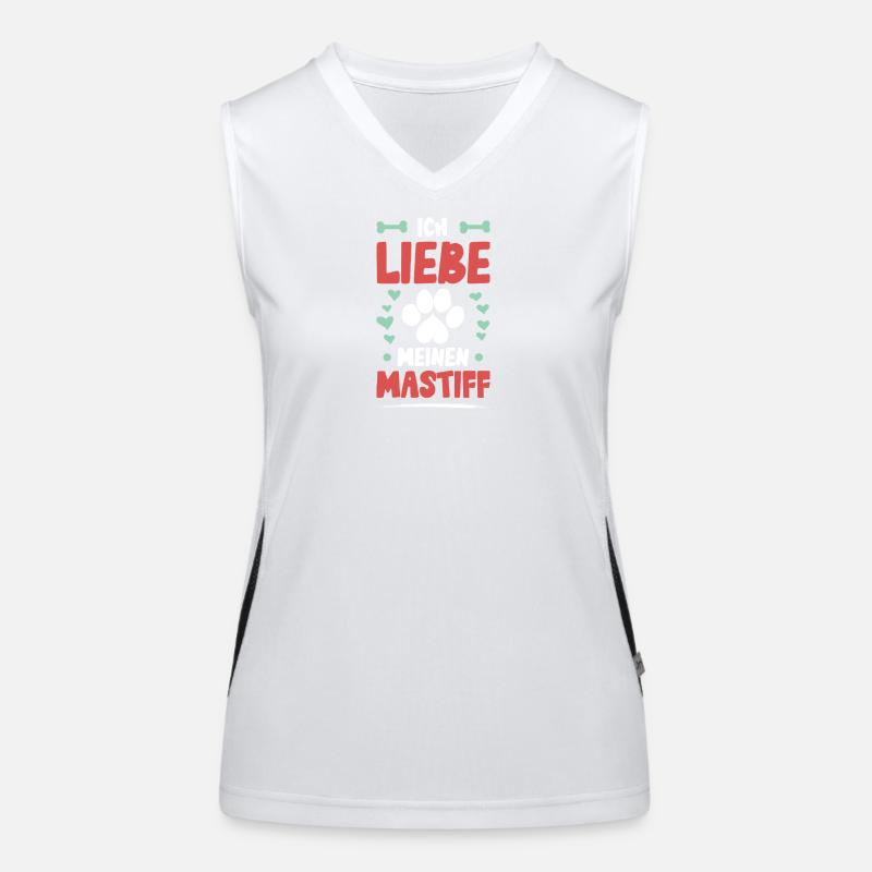 Ich liebe meinen Mastiff Funktionelles Kontrast-Tank Top für Frauen