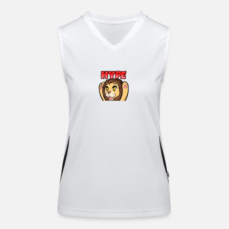 Glücklicher Löwe Funktionelles Kontrast-Tank Top für Frauen