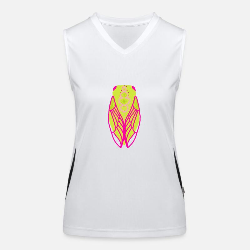 Fluorescent coloured cicada Women's Functional Contrast Tank Top