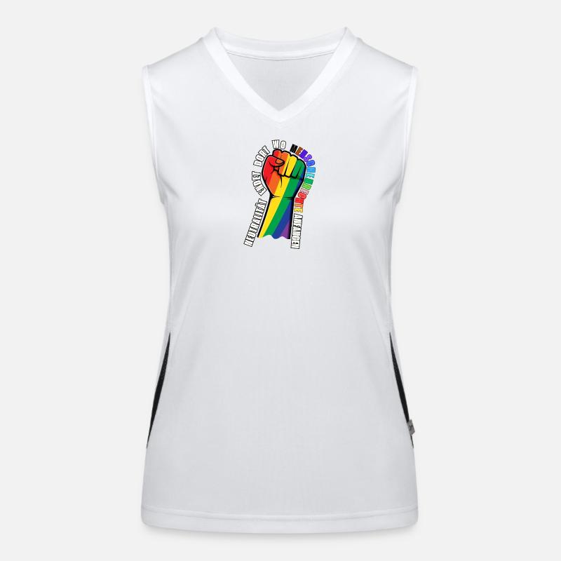 Statement Stickers Human Rights Women's Functional Contrast Tank Top