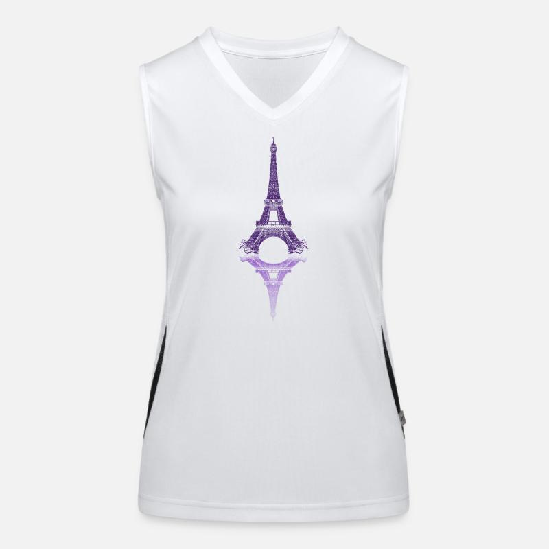 Pariser Spiegel Eiffelturm Funktionelles Kontrast-Tank Top für Frauen