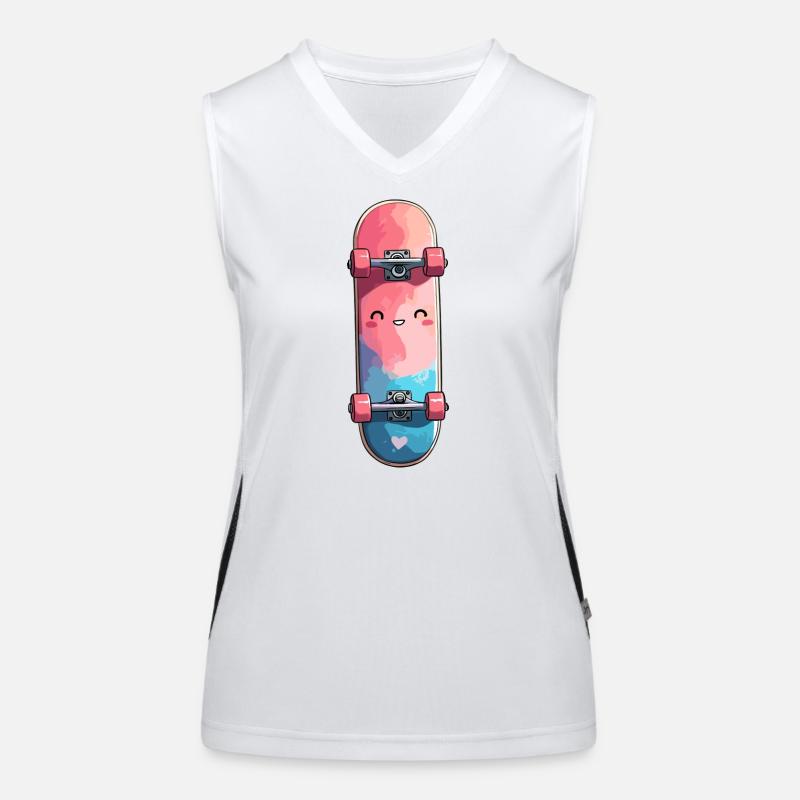 Kuscheliges Wasserfarben-Skateboard Funktionelles Kontrast-Tank Top für Frauen