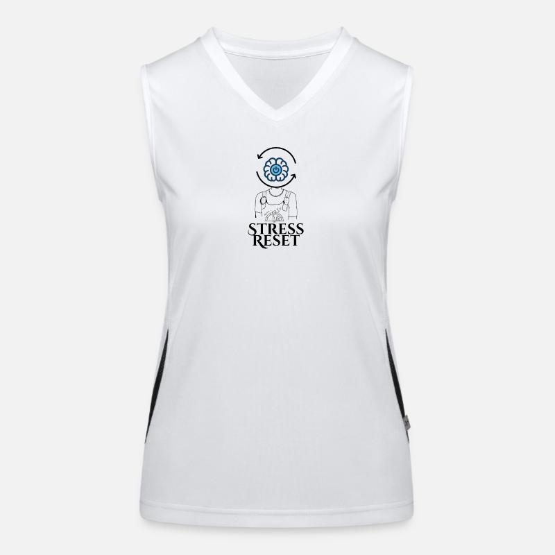 Stress Reset Button-Head Funktionelles Kontrast-Tank Top für Frauen