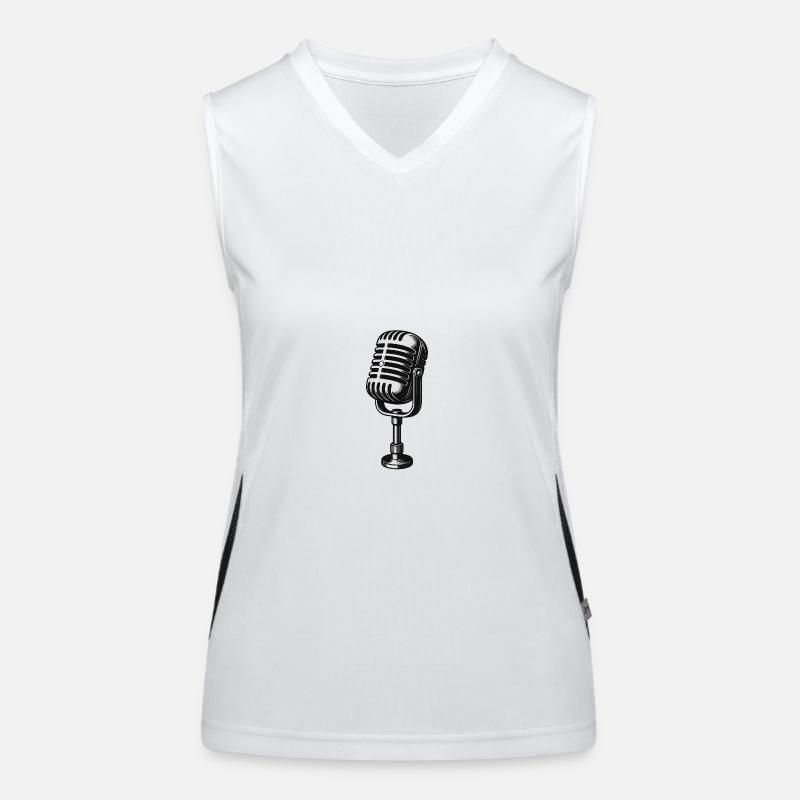 Old microphone Women's Functional Contrast Tank Top