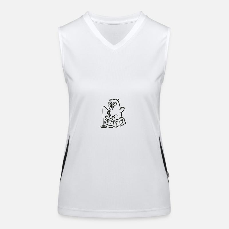 Ours blanc Débardeur respirant contrasté Femme