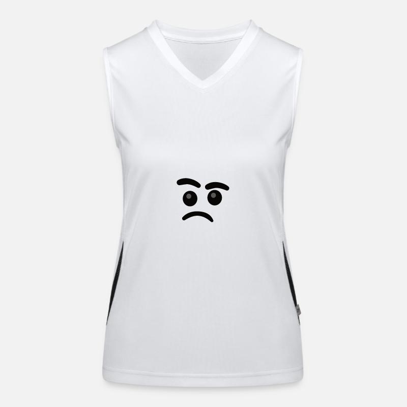 Skeptical smilie face Women's Functional Contrast Tank Top