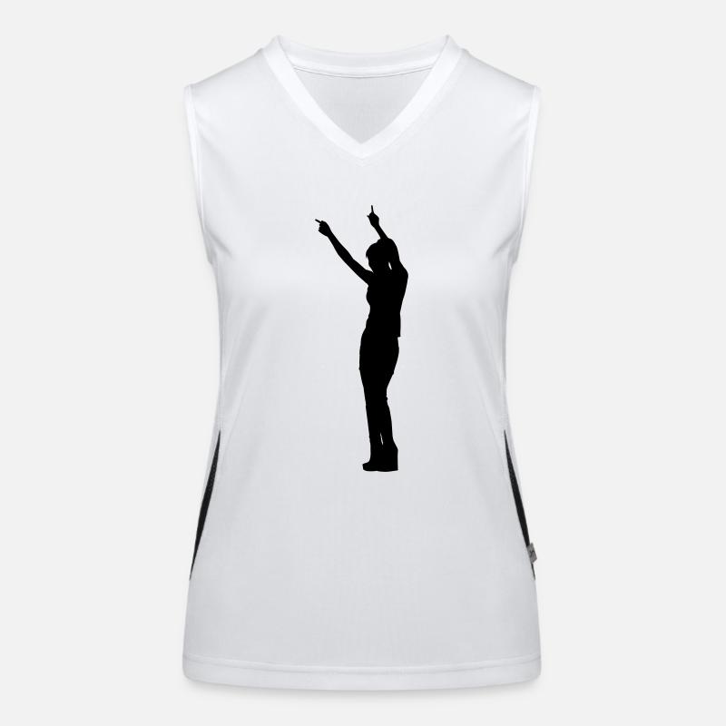 Conception de vecteur Singer and Dancer Silhouette Débardeur respirant contrasté Femme