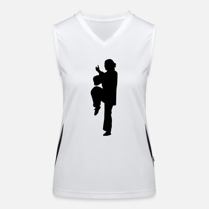 kung fu - Women's Functional Contrast Tank Top - white/black