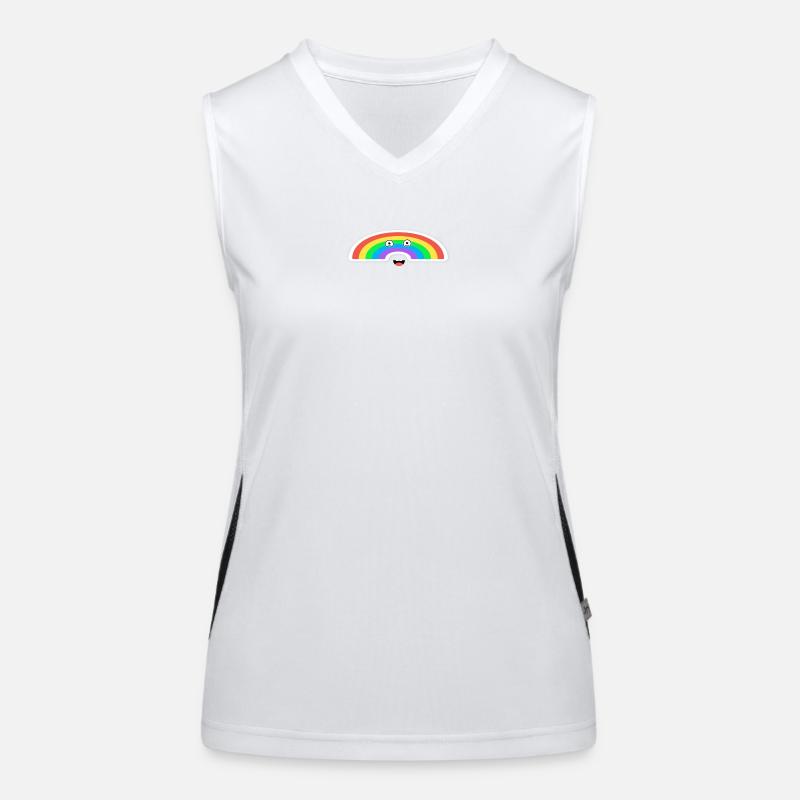 Lebhafte Regenbogenanimation  Funktionelles Kontrast-Tank Top für Frauen