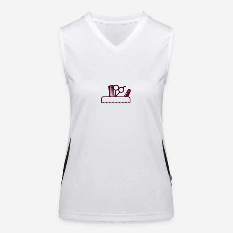 Kamm & Schere in der Tasche / barber tools in a Funktionelles Kontrast-Tank Top für Frauen