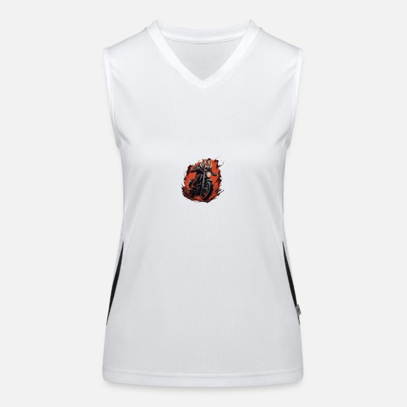 Tiger Motorcycle Biker Beast Women's Functional Contrast Tank Top