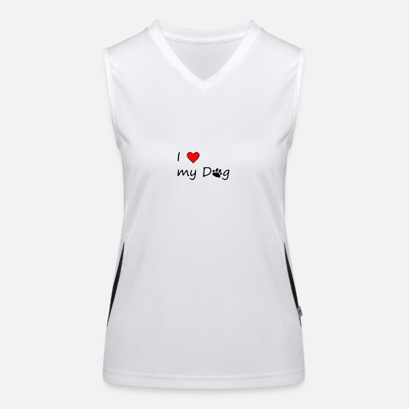 I love my dog Funktionelles Kontrast-Tank Top für Frauen