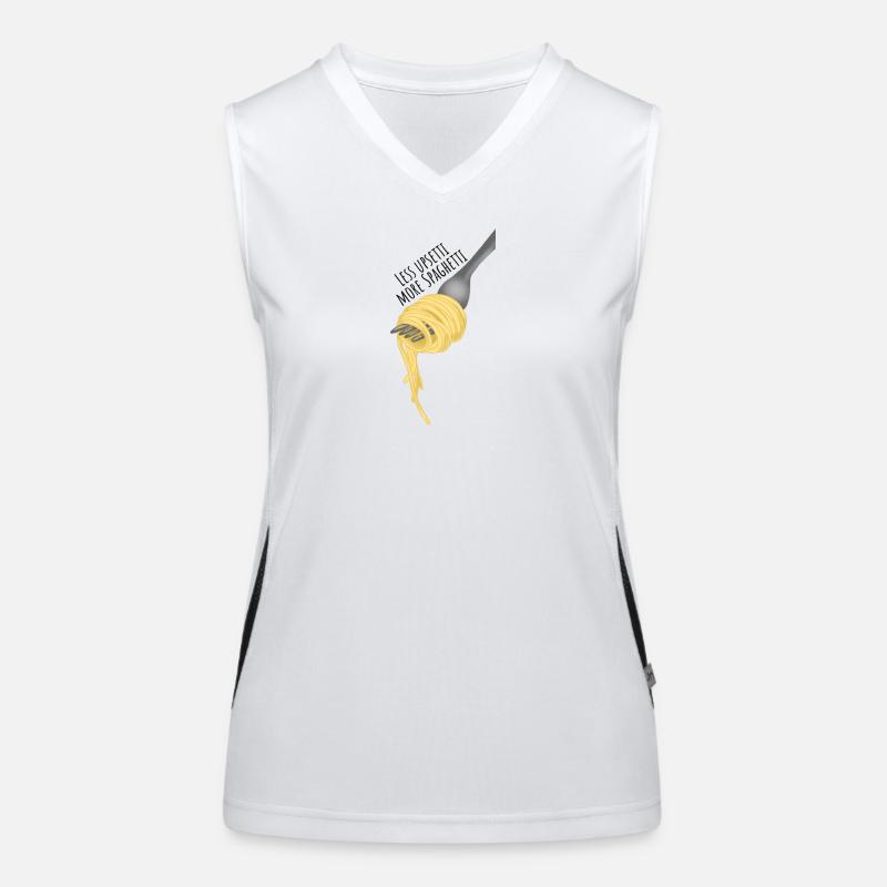 Less upsetti more Spaghetti Funktionelles Kontrast-Tank Top für Frauen