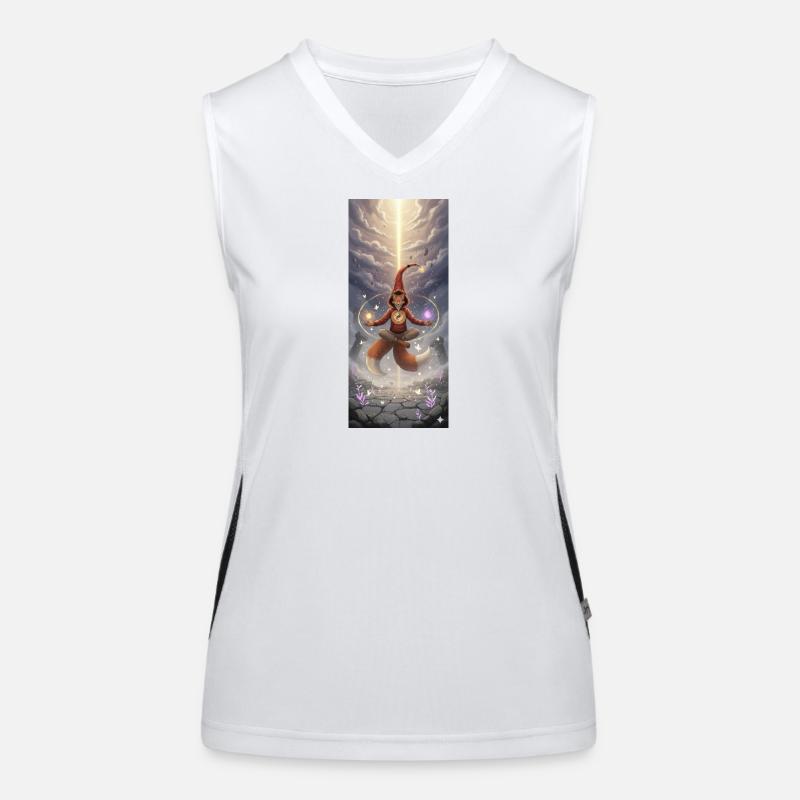 Fuchszauber im Lichtpfad Funktionelles Kontrast-Tank Top für Frauen