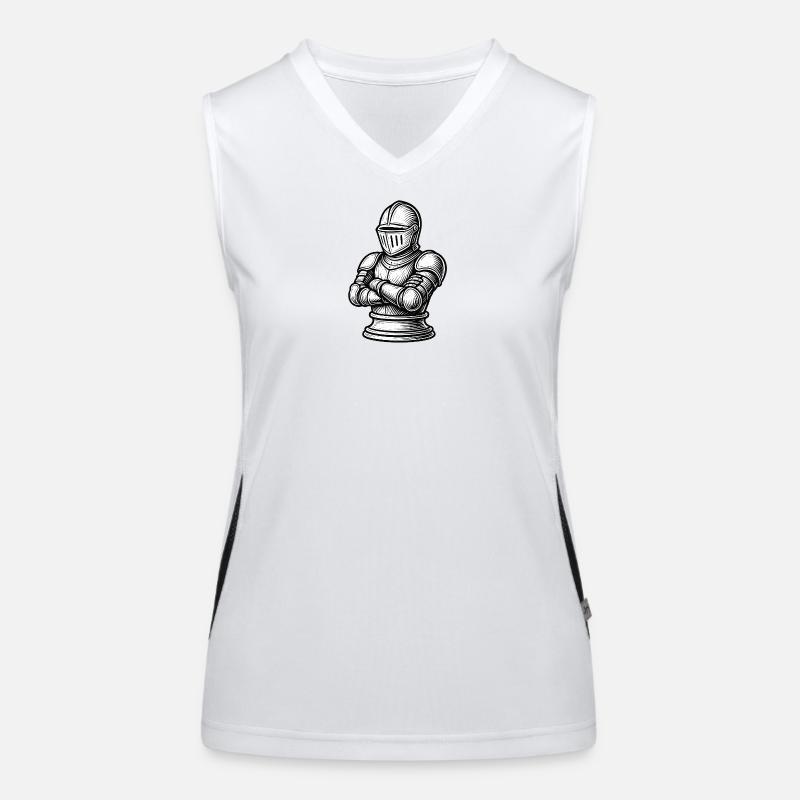 Starker Ritter im Gravur-Stil Funktionelles Kontrast-Tank Top für Frauen