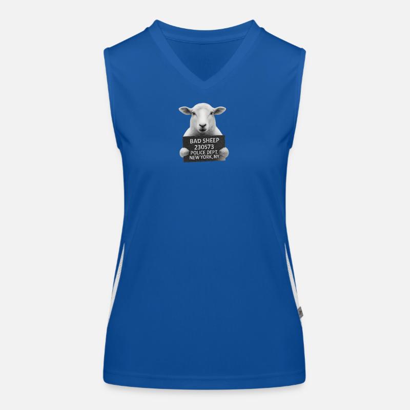 Bad Sheep Schild Motiv Funktionelles Kontrast-Tank Top für Frauen