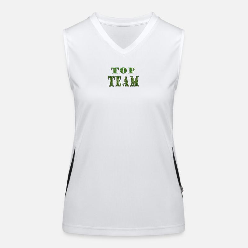 Top Team Grünes Mustertextur Funktionelles Kontrast-Tank Top für Frauen