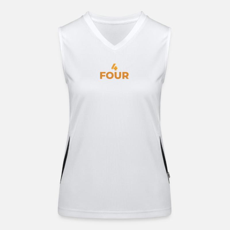 NUMBER 4 DESIGN AND TYPOGRAPHY LETTERS Women's Functional Contrast Tank Top