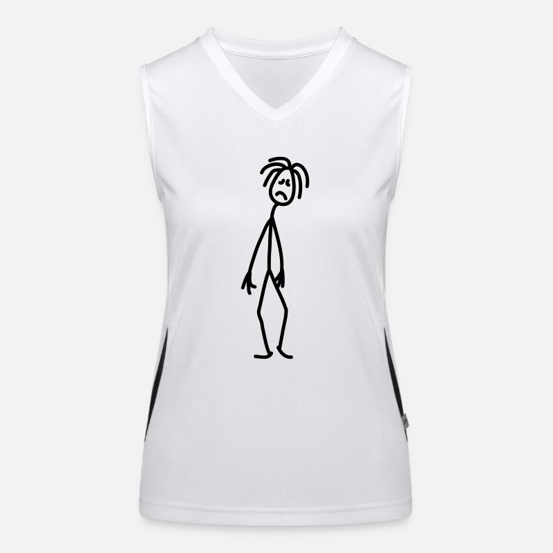 Sad unfortunate stick figure depressed Women's Functional Contrast Tank Top