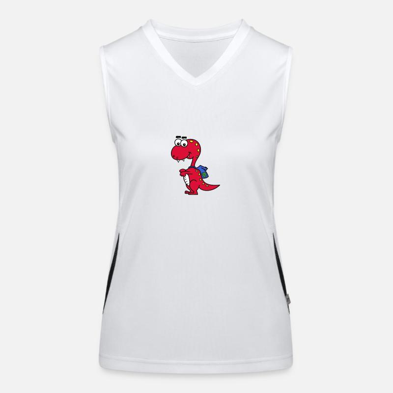 T-Rex with backpack Women's Functional Contrast Tank Top