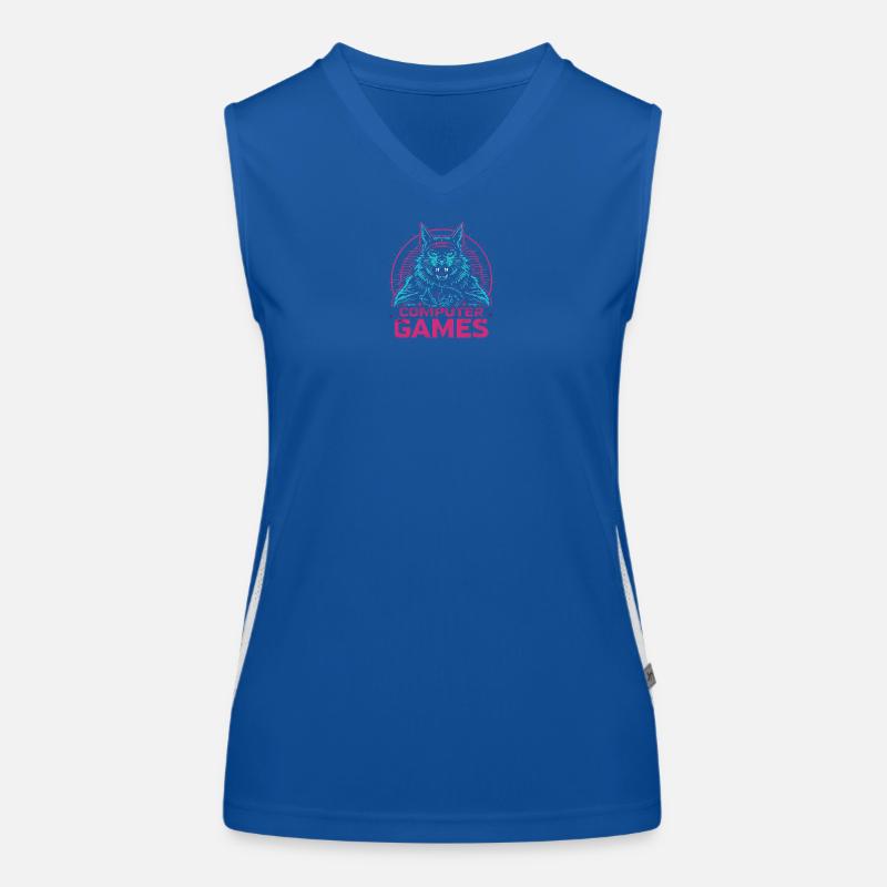 Games Logo mit Neon-Design Funktionelles Kontrast-Tank Top für Frauen