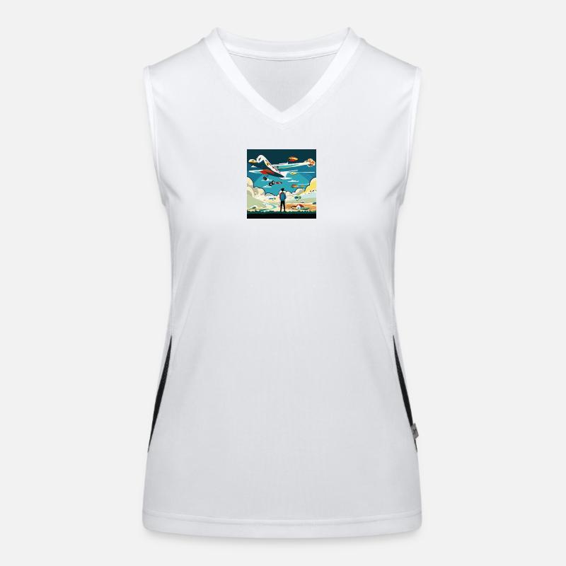 GuyWatchingPlanesOne Women's Functional Contrast Tank Top