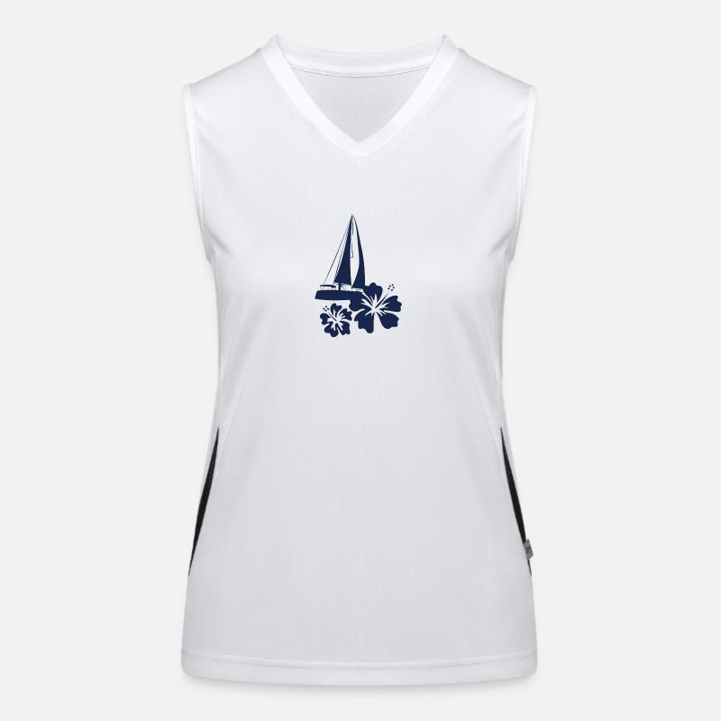 Sailing Pacific Ocean Women's Functional Contrast Tank Top