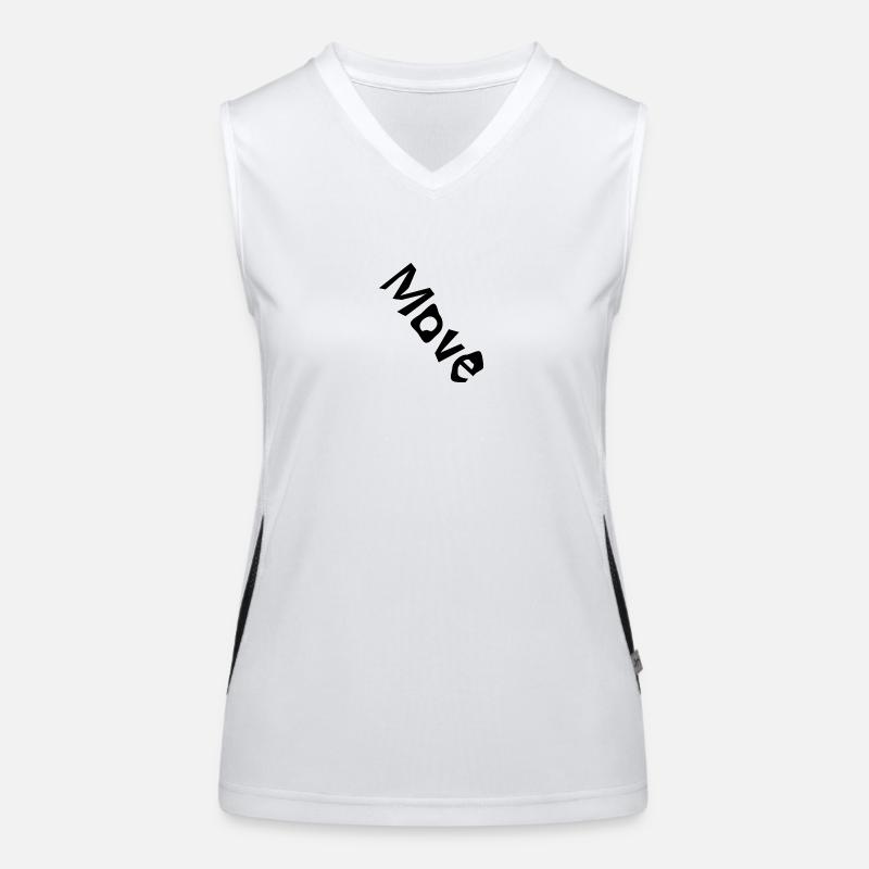 "Move" - Schriftzug Funktionelles Kontrast-Tank Top für Frauen