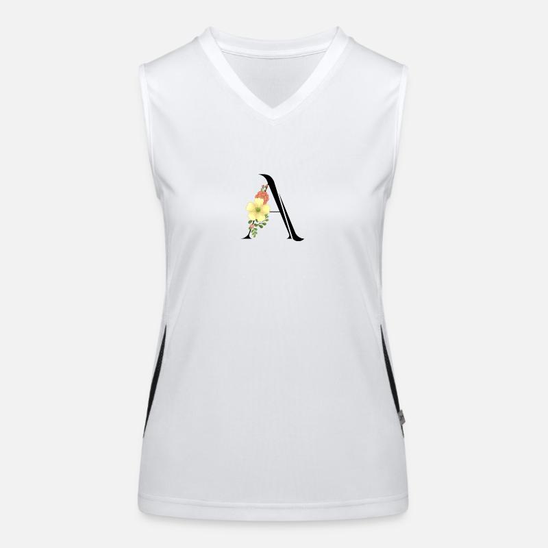 Eleganter Buchstabe 'A' mit Blumen Funktionelles Kontrast-Tank Top für Frauen