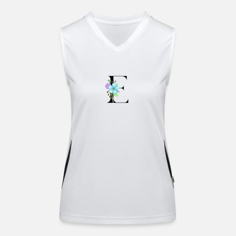Eleganter Buchstabe 'E' mit Blumen Funktionelles Kontrast-Tank Top für Frauen