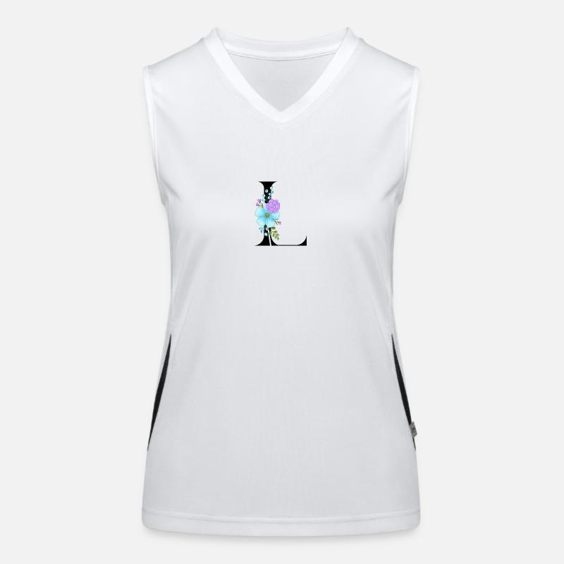Eleganter Buchstabe 'L' mit Blumen Funktionelles Kontrast-Tank Top für Frauen