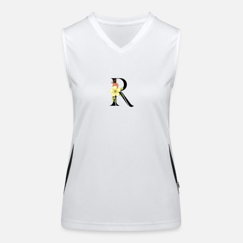 Eleganter Buchstabe 'R' mit Blumen Funktionelles Kontrast-Tank Top für Frauen