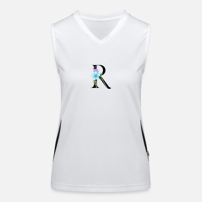 Eleganter Buchstabe 'R' mit Blumen Funktionelles Kontrast-Tank Top für Frauen