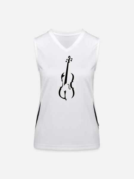 cello - Débardeur respirant contrasté Femme - blanc/noir - Devant