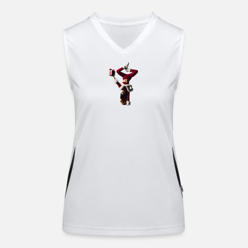 Christmas acrobatics with a gift - Women's Functional Contrast Tank Top - white/black