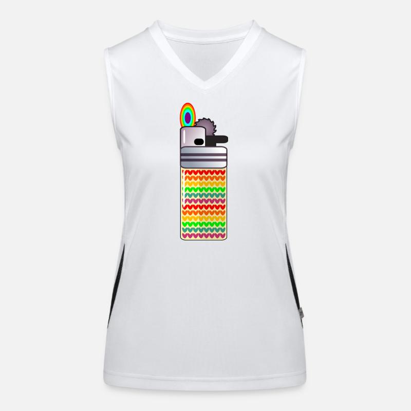 REGENBOGEN - FEUERZEUG RAUCHEN Funktionelles Kontrast-Tank Top für Frauen