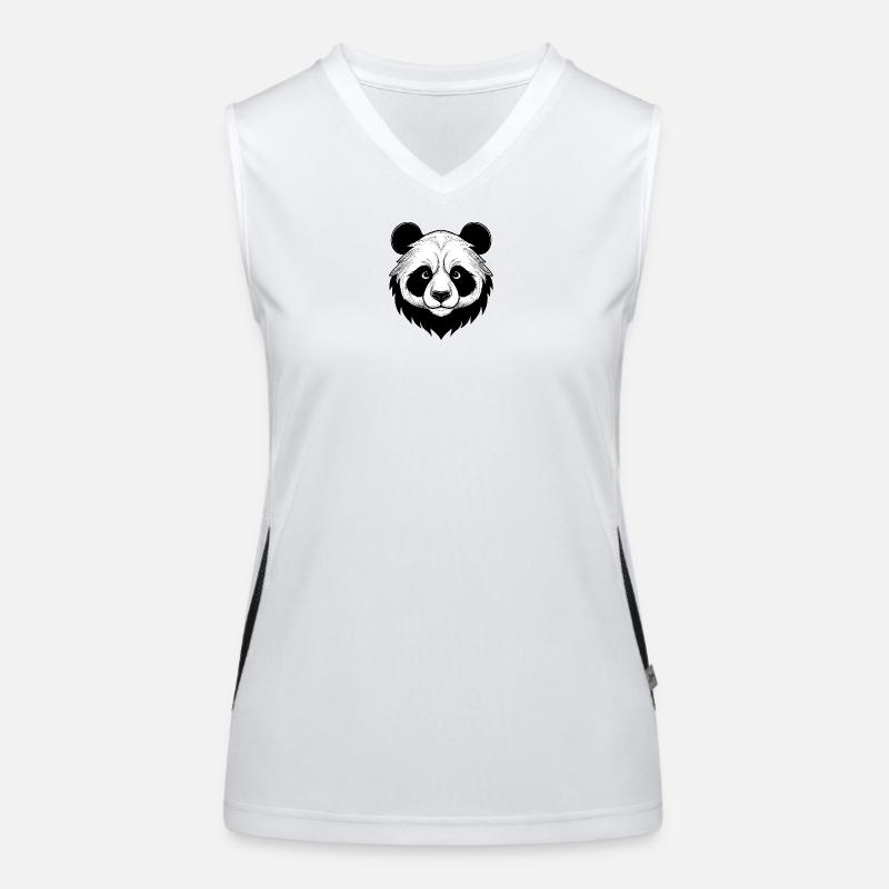 Panda Gesicht Illustration Funktionelles Kontrast-Tank Top für Frauen
