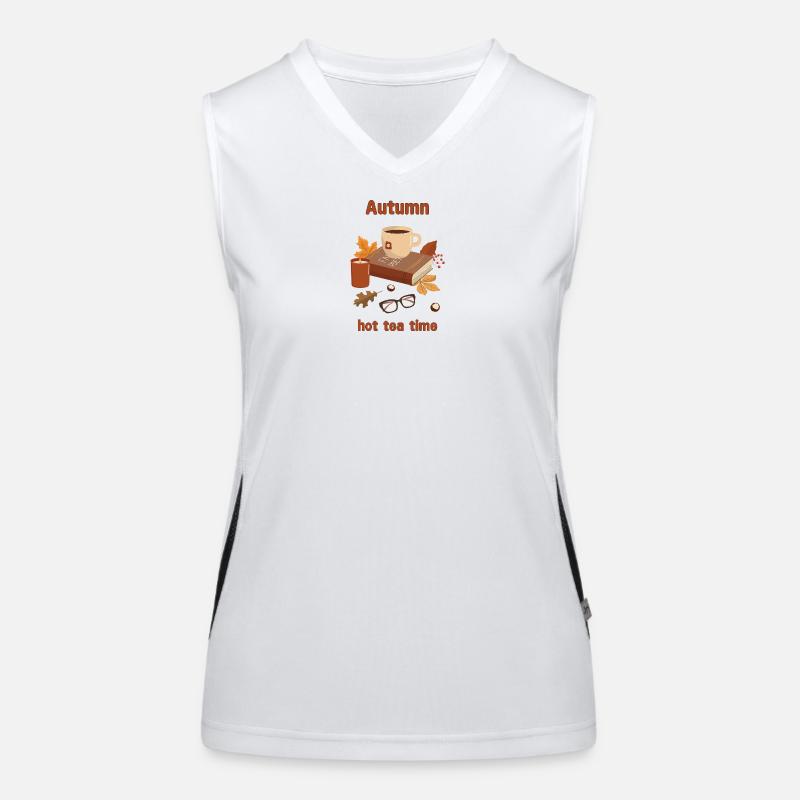 Herbst Heißer Tee Zeit Illustration Funktionelles Kontrast-Tank Top für Frauen