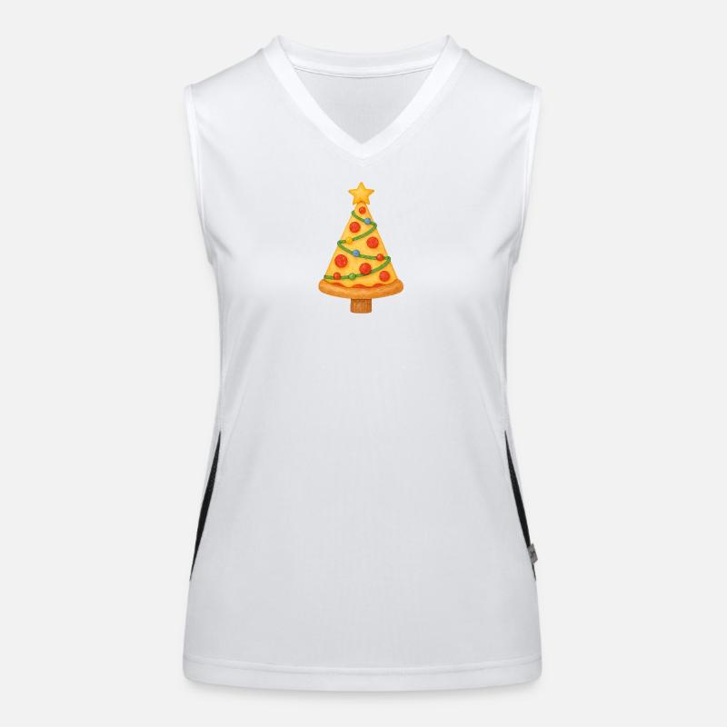Sapin de Noël Pizza Débardeur respirant contrasté Femme