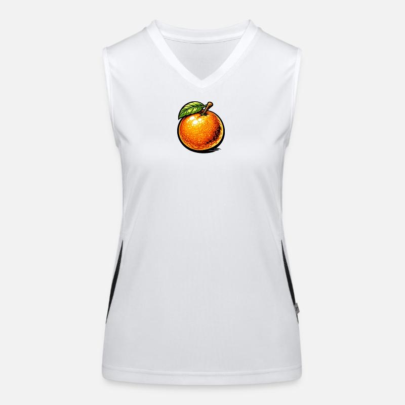 Comic Orange – Fruity Illustration Design 🍊 Women's Functional Contrast Tank Top