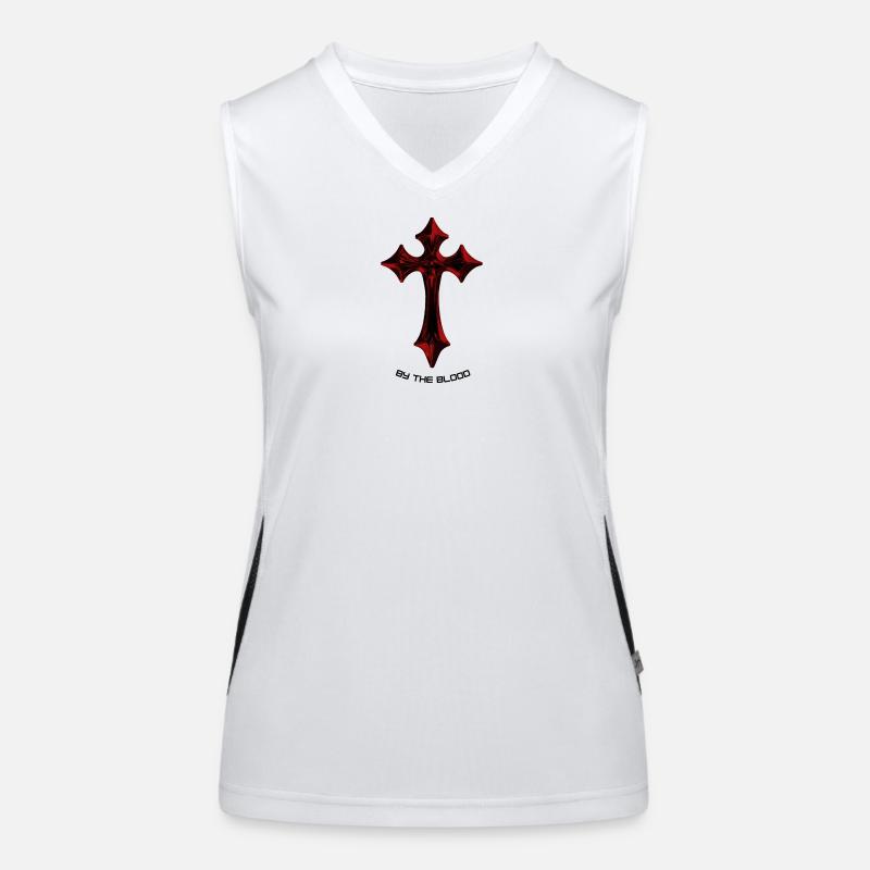 Red Gothic Cross Talisman Women's Functional Contrast Tank Top